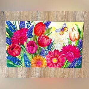 Floral and Butterfly Decorative Rug